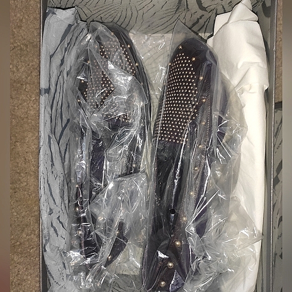 Alexander McQueen Scarpa Pelle Purple Suede Studded Loafers - Picture 11 of 12